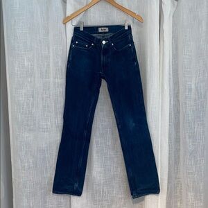 Acne Women's Dark Blue Straight Leg Jeans